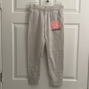 Old Navy Gray and Pink Joggers with Elastic Waistband
